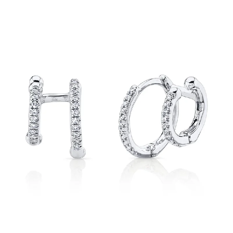 0.12CT DIAMOND DOUBLE HUGGIE EARRING