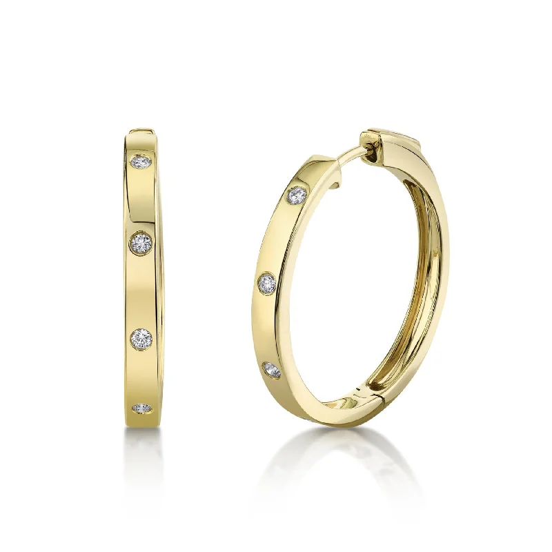 0.15CT DIAMOND HOOP EARRING