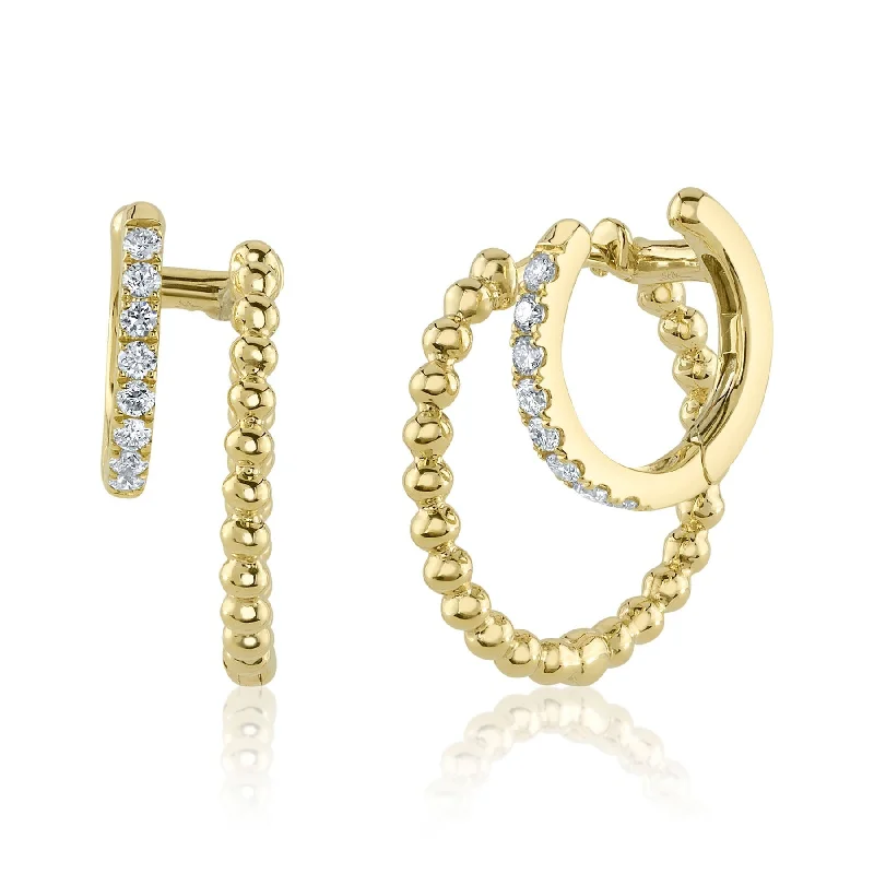 0.18CT DIAMOND DOUBLE HUGGIE EARRING