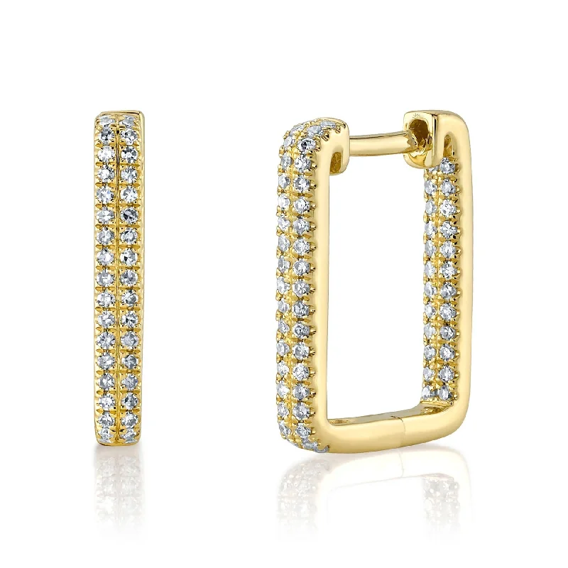 0.27CT DIAMOND RECTANGLE HOOP EARRING