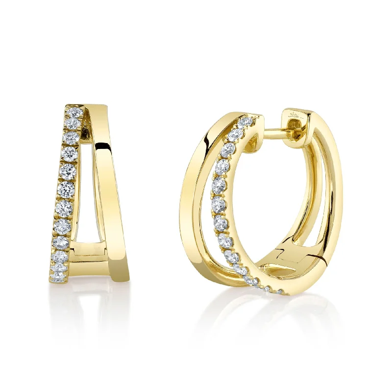 0.28CT DIAMOND HOOP EARRING