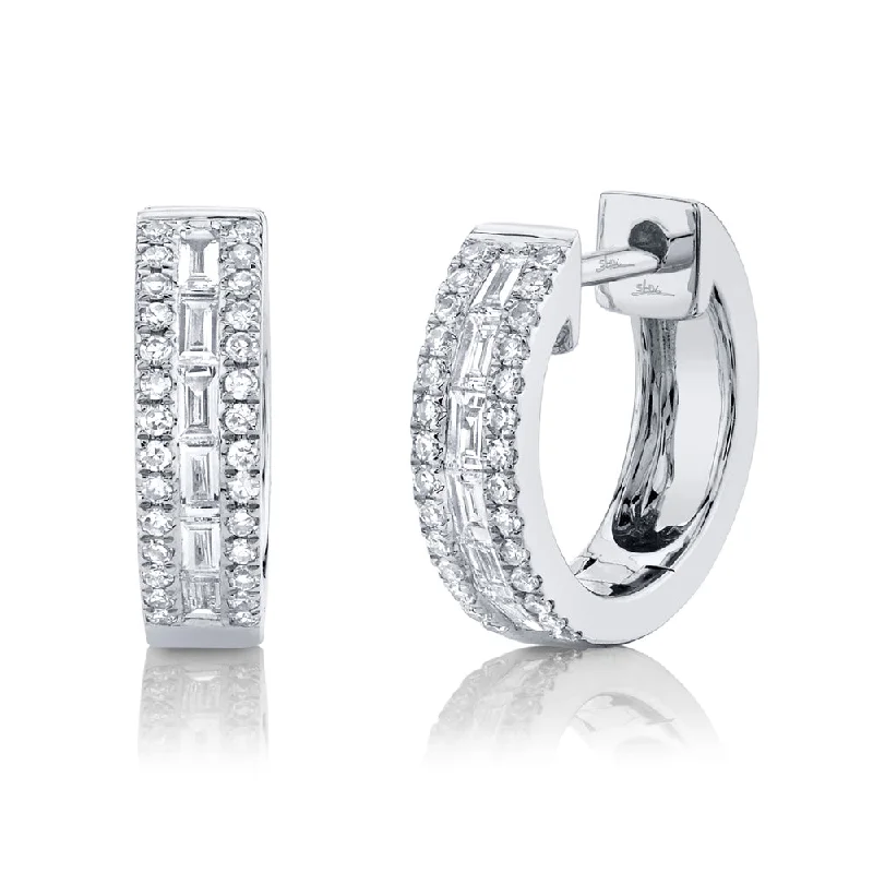 0.34CT DIAMOND BAGUETTE HUGGIE EARRING