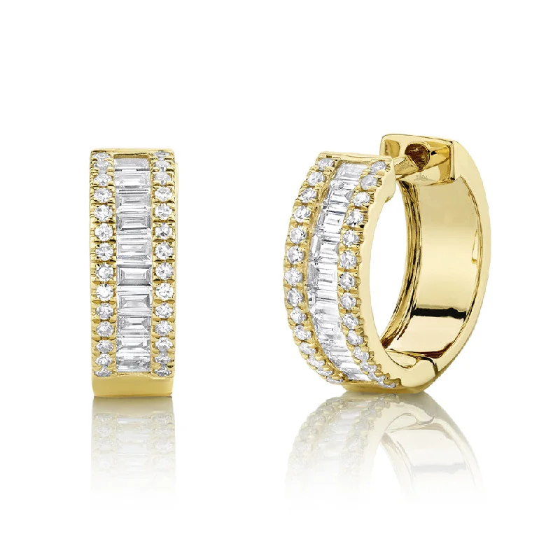 0.49CT DIAMOND BAGUETTE HUGGIE EARRING