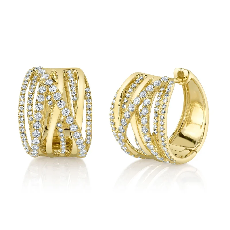 0.83CT DIAMOND BRIDGE HOOP EARRING