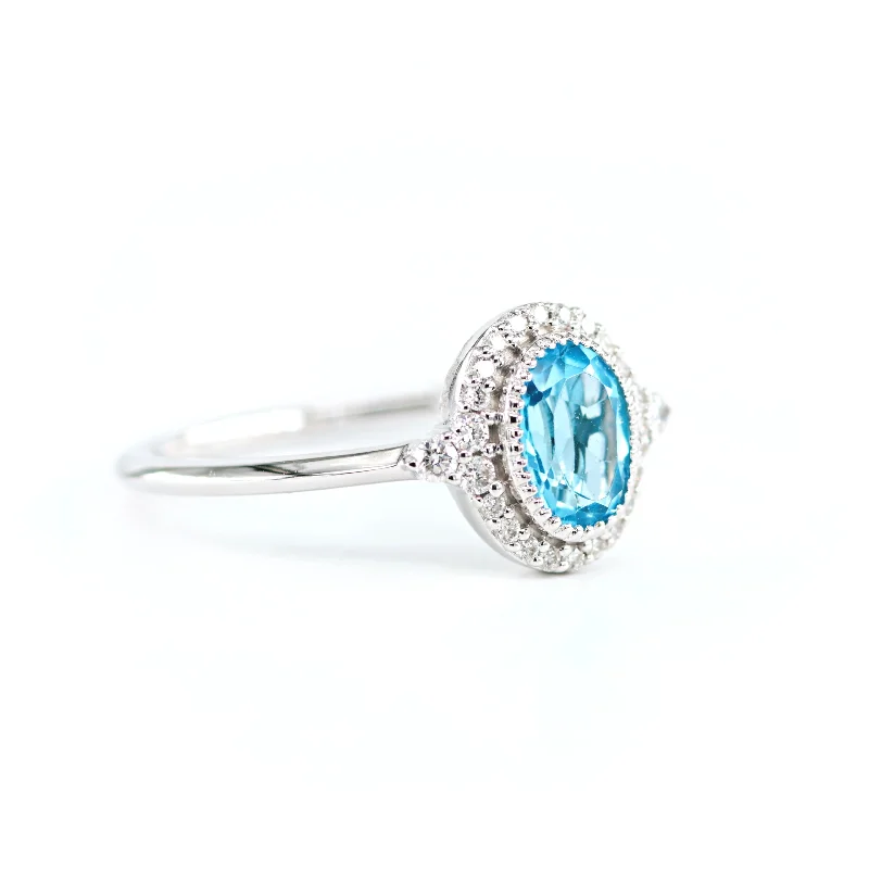 Topaz Diamond Halo Ring 4690063