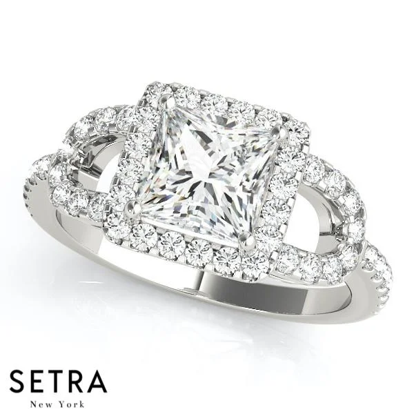 CC- STYLE ENGAGEMENT RINGS NEW BRIDAL HALO SQUARE CUSHION