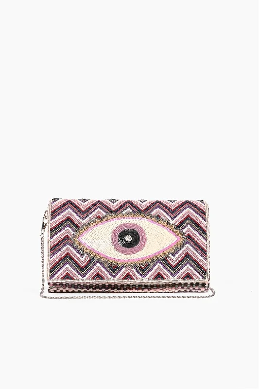 Muave Chalk Evil Eye Clutch