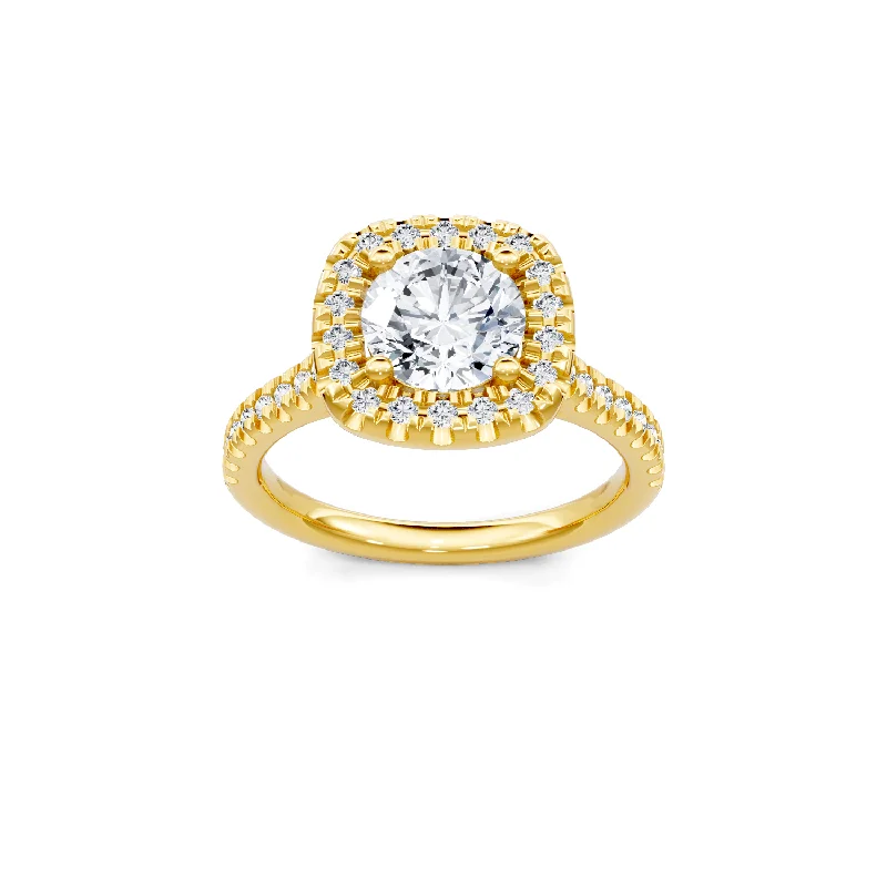 0.33ctw Round Diamond Halo Engagement Ring