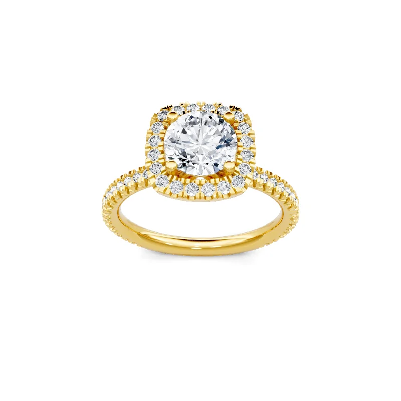 0.37ctw Round Diamond Halo Engagement Ring