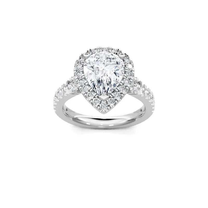 0.37ctw Diamond Halo Engagement Ring