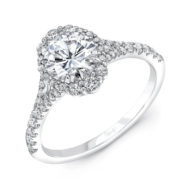 0.44ctw Round Halo Engagement Ring