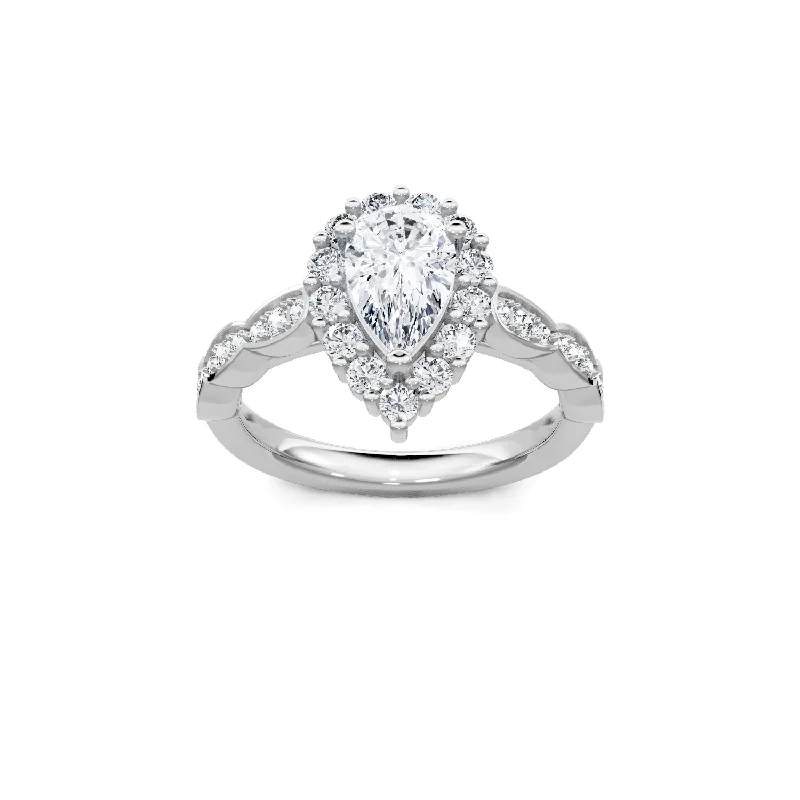 0.50ctw Round Diamond Halo Engagement Ring