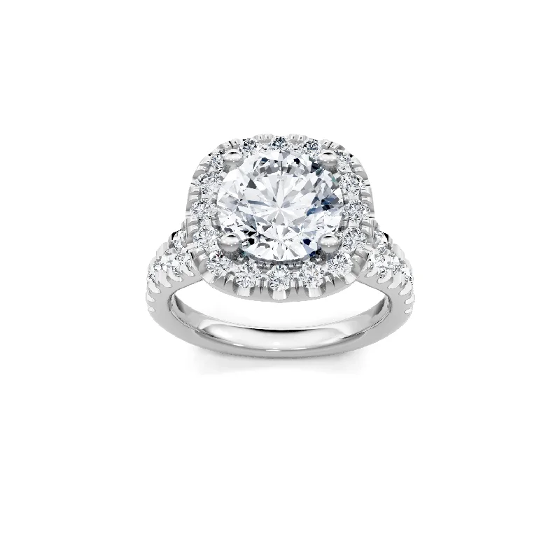 0.87ctw Diamond Halo Engagement Ring