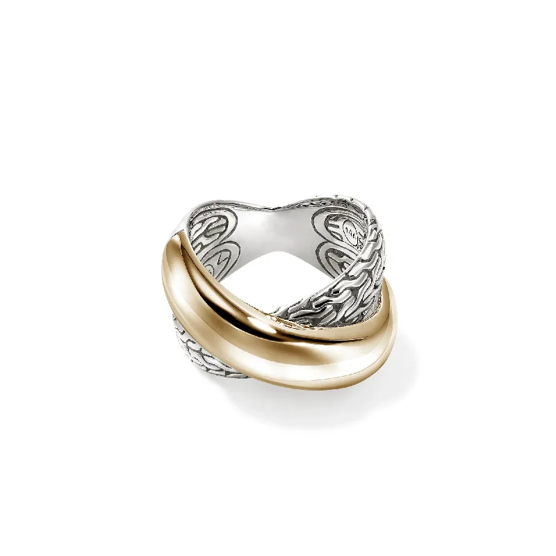 14K Gold & Sterling Silver Essential Crossover Ring