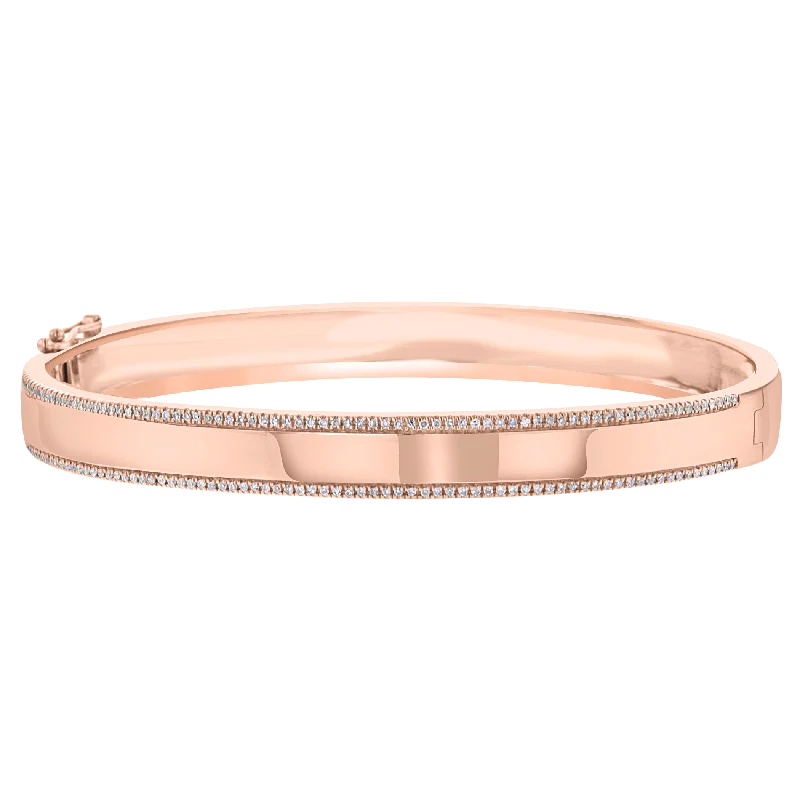 14KT ROSE GOLD 0.40 CTW DIAMOND BANGLE BRACELET