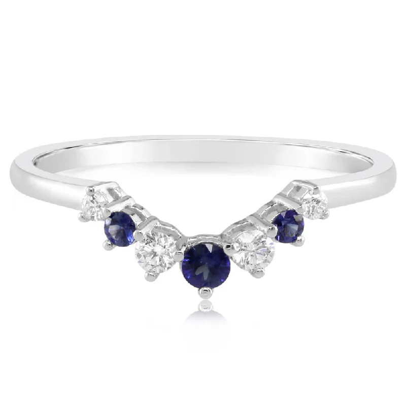 14K White Gold Sapphire/Diamond Ring