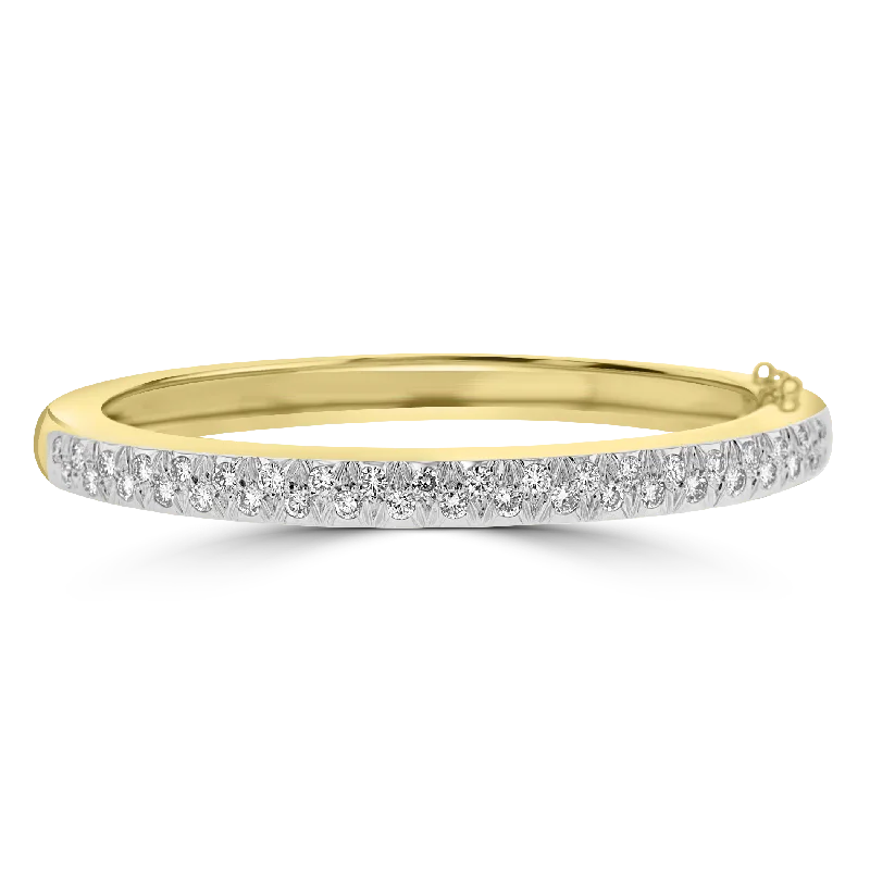 14KT YELLOW GOLD 2.00CT DIAMOND BANGLE BRACELET