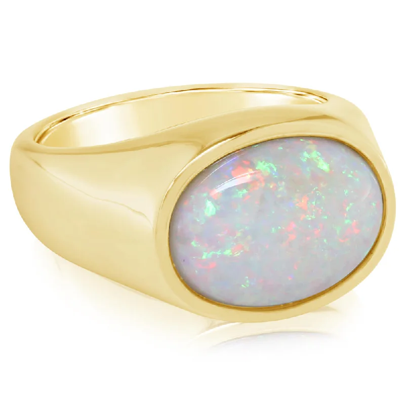 14K Yellow Gold Australian Opal Ring