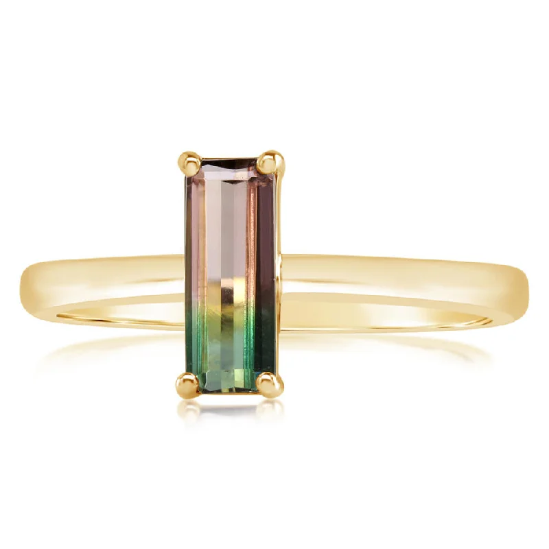 14K Yellow Gold Bi-Color Tourmaline Ring