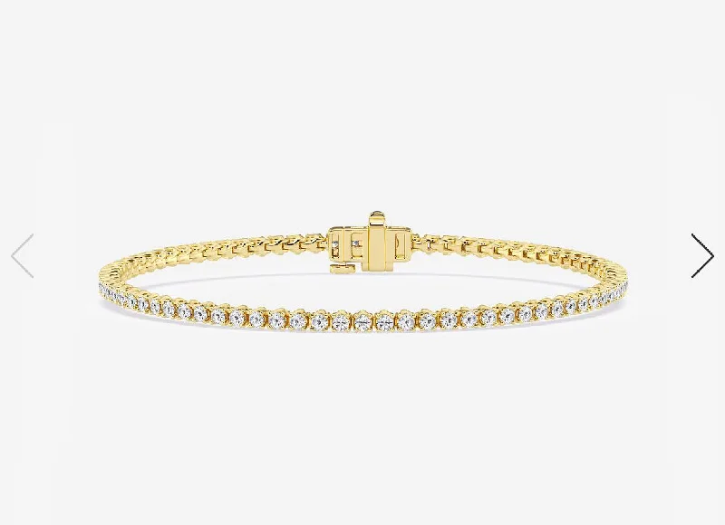 14K Yellow Gold Diamond Tennis Bracelet