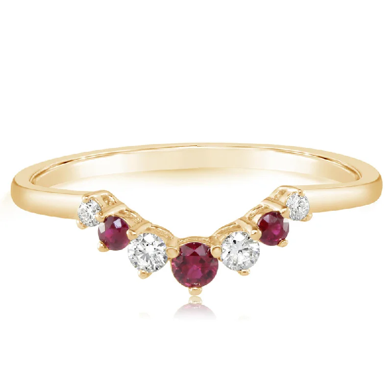 14K Yellow Gold Ruby/Diamond Ring