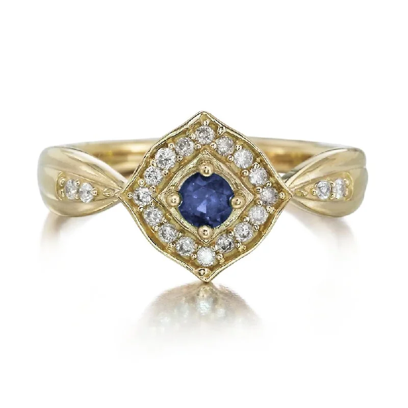 14K Yellow Gold Sapphire/Diamond Ring