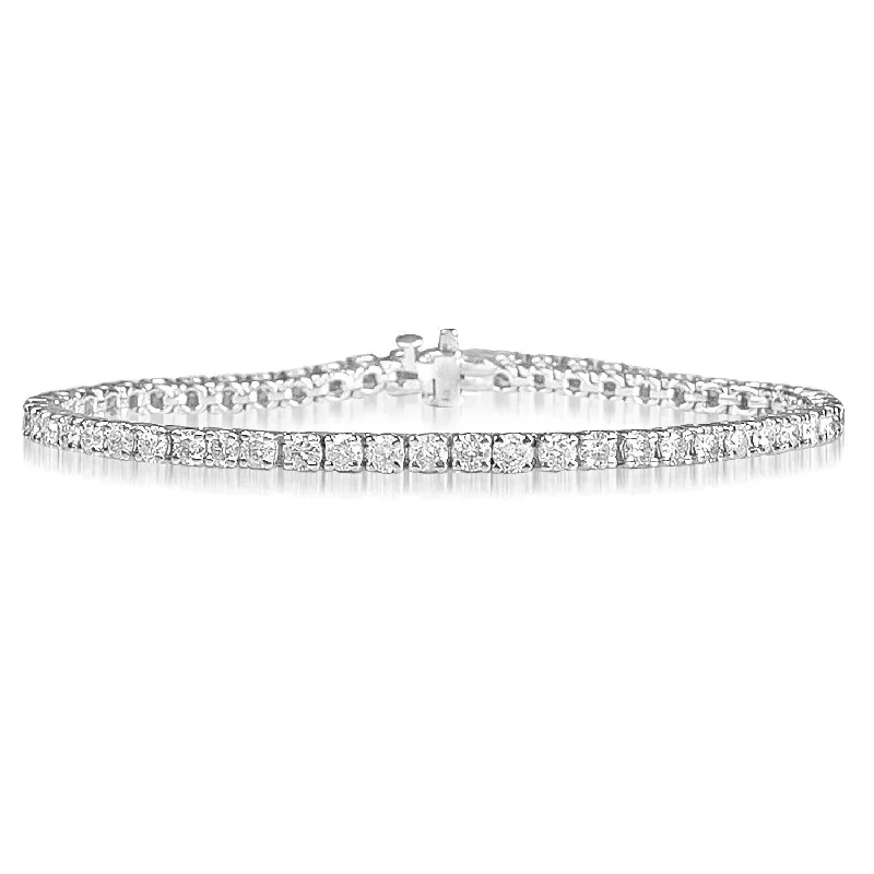 14KT WHITE GOLD 5 CARAT ROUND DIAMOND TENNIS BRACELET