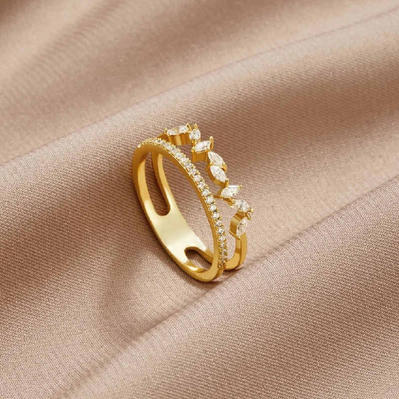 18K Gold Mia Crystal Ring