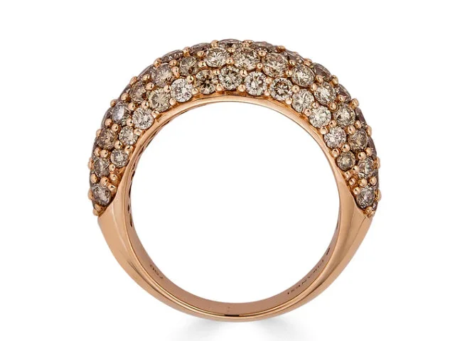 18k Rose Gold Champagne Diamond Ring