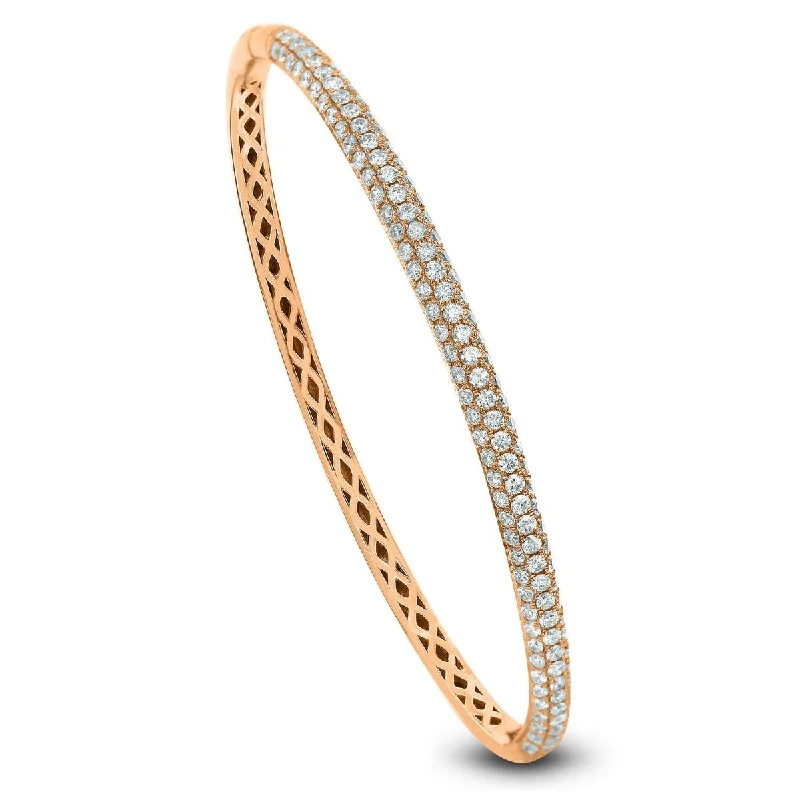 18KT Gold 2 CTW Diamond Oval Bangle Bracelet