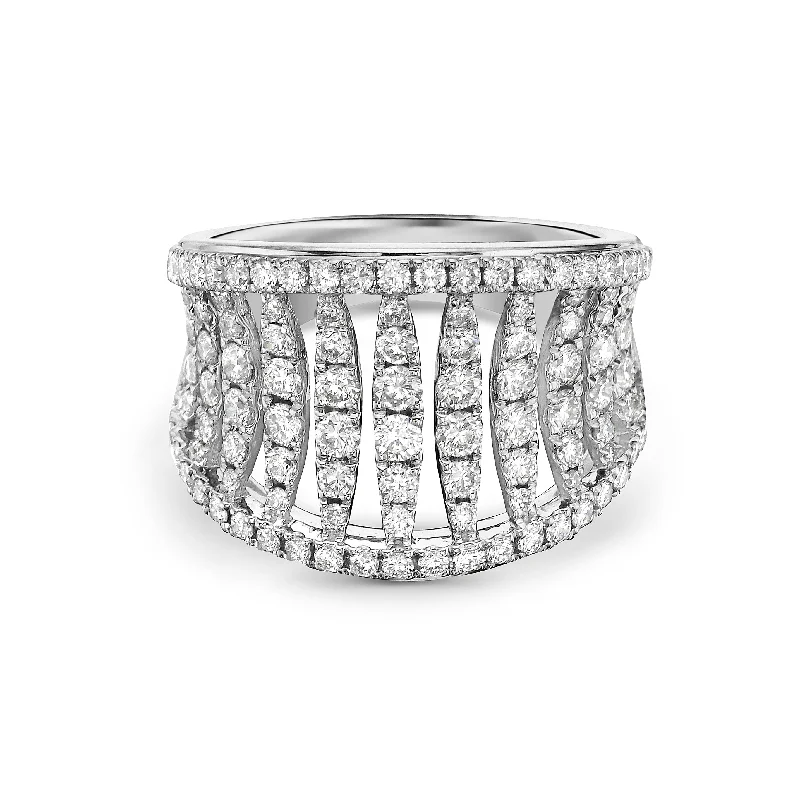 18k White Gold Birdcage Diamond Ring