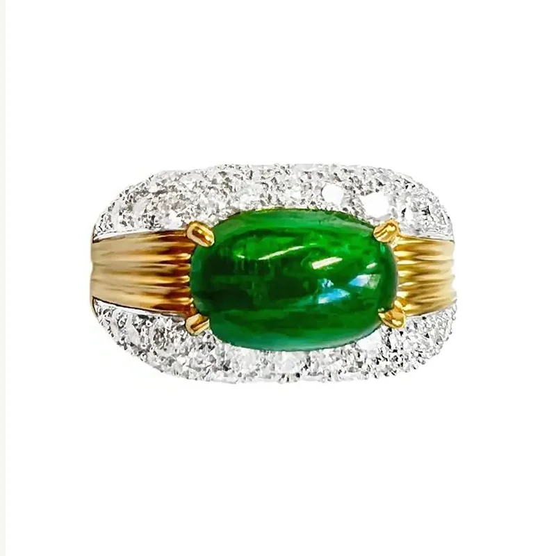 Emerald & Diamond Dome Ring