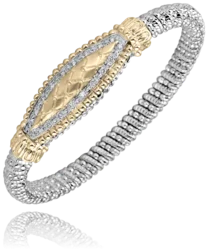 .36cttw Diamond Two-tone Stackable Bangle