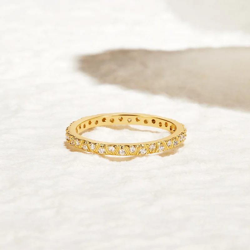 Arquette Gold & Crystal Band Ring