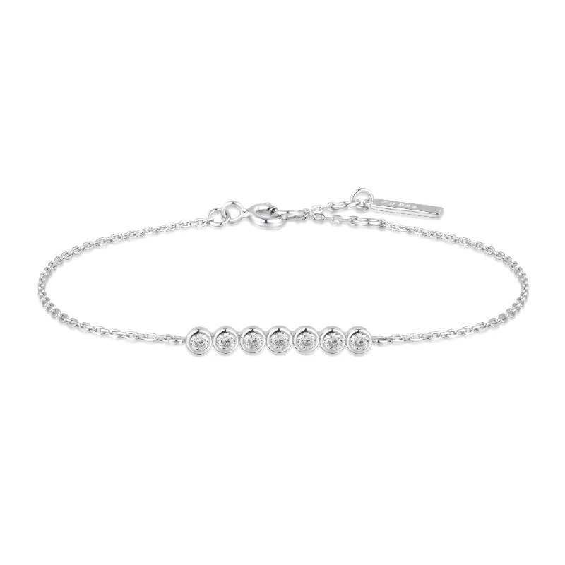 Silver Bezel Set Bracelet