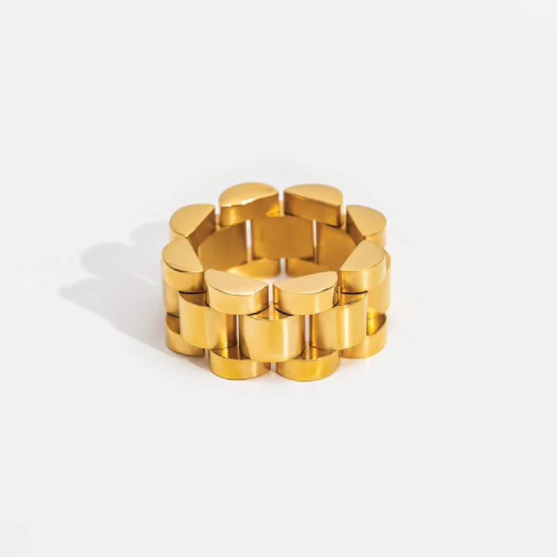 Chunky Gold Chain Ring