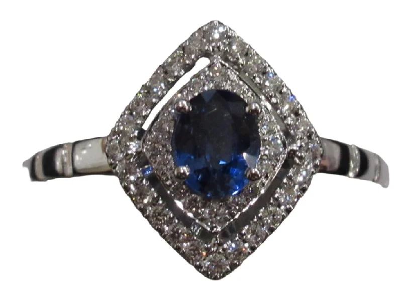 Sapphire Double Halo Ring