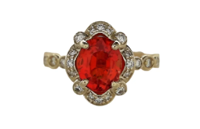 Orange Sapphire Vintage Ring