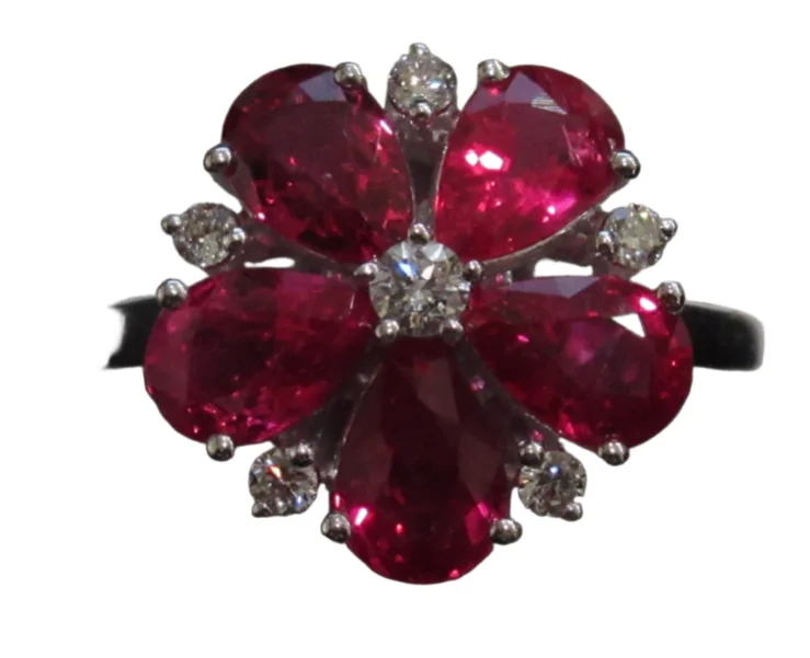 Ruby Flower Ring