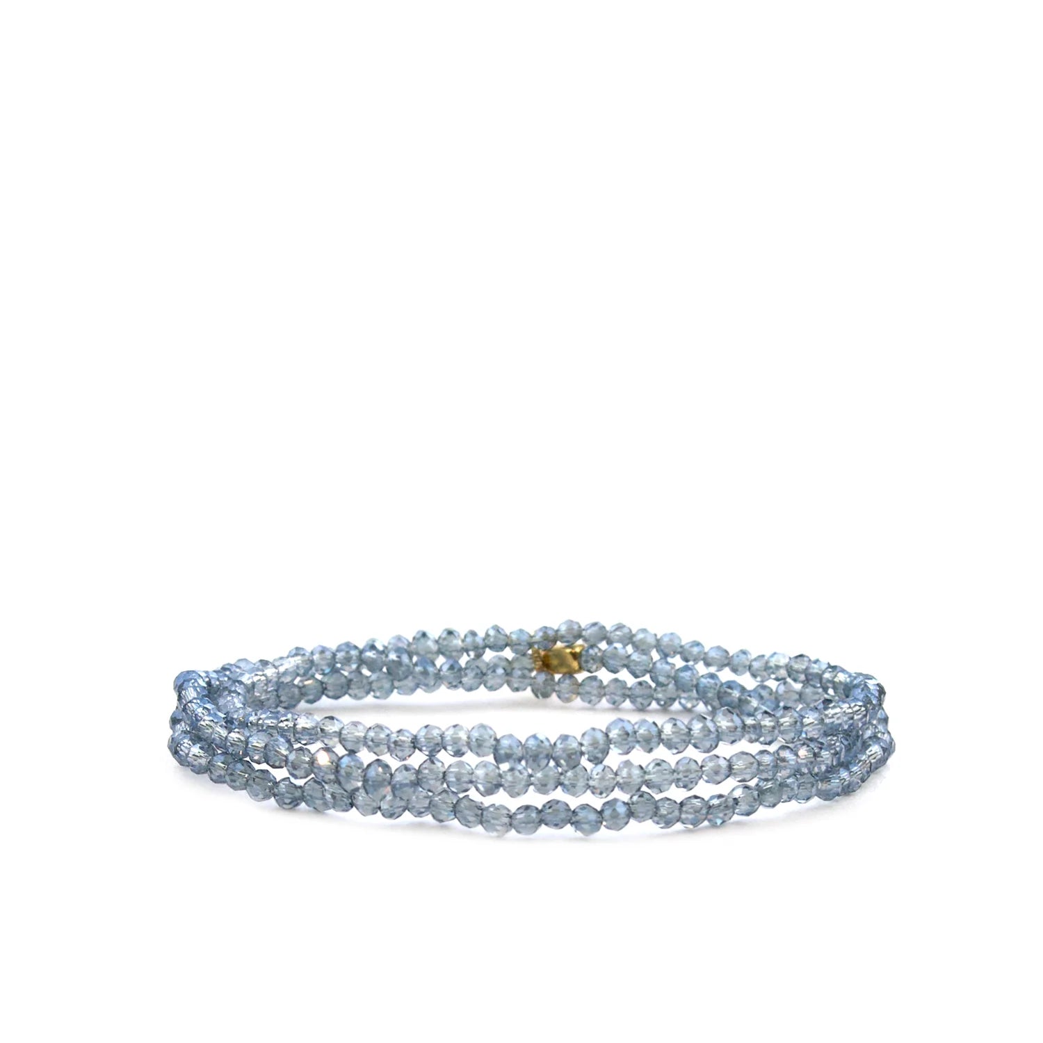 Crystal Beaded Stretch Bracelet - Montana Blue