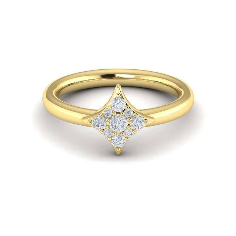 Diamond Burst Ring in 14K Yellow Gold