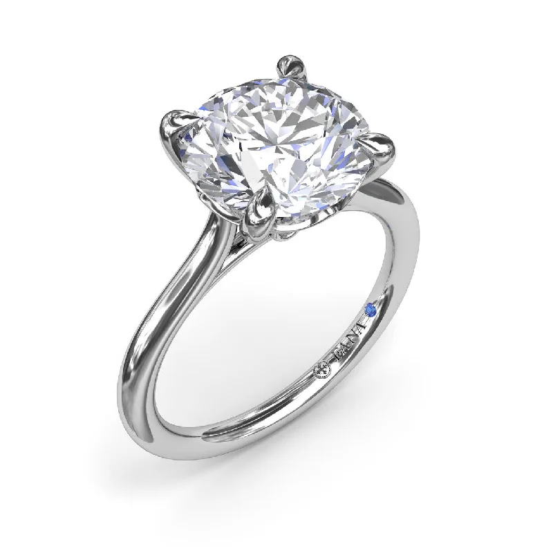 Diamond Solitaire Engagement Ring in 14K White Gold