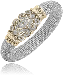 Fleur de Lis Diamond Stackable Bangle Bracelet