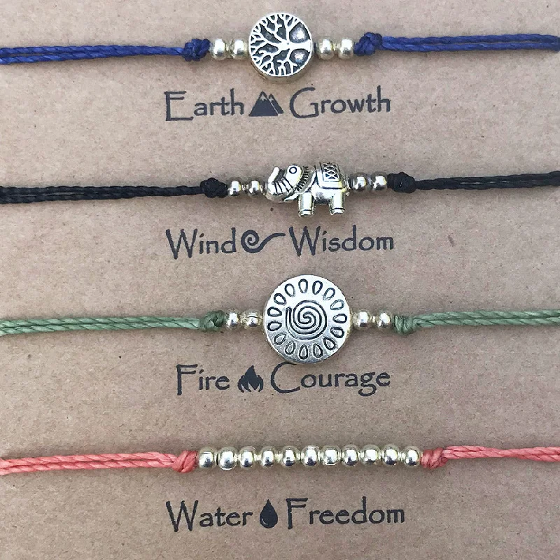 Earth Wind Fire Water Bracelet Set - Elephant, Guatemala