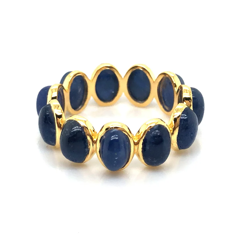 Gemstone Oval Ring In 18K Yellow Gold