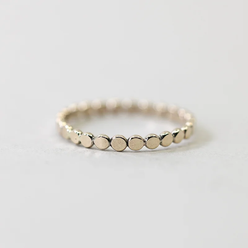 Coin Hammered Disc Ring in Gold