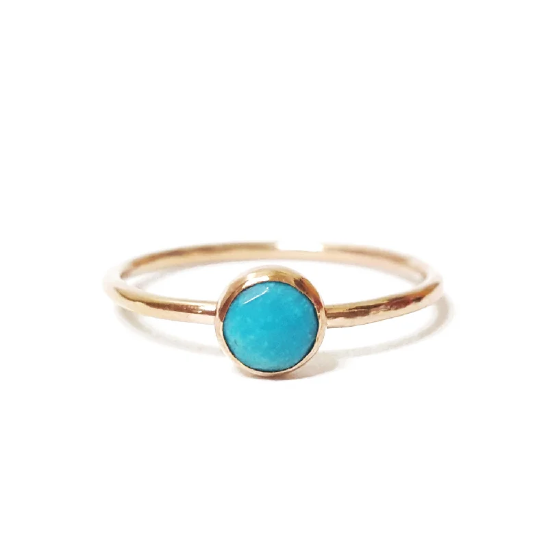 Medium Turquoise Stacking Ring in Gold