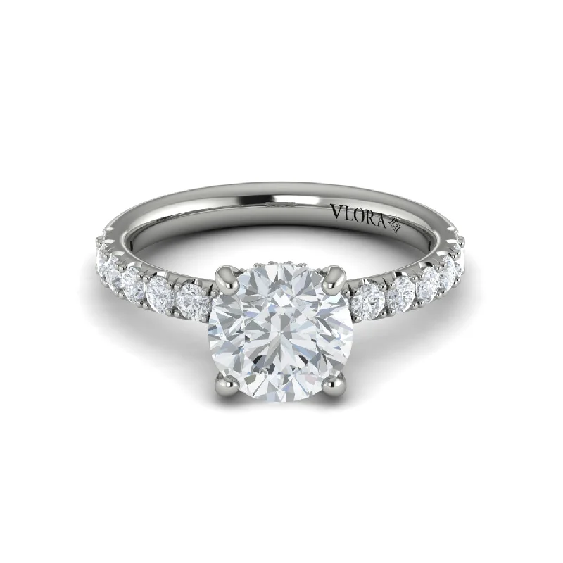 Hidden Halo Engagement Ring in 14K White Gold