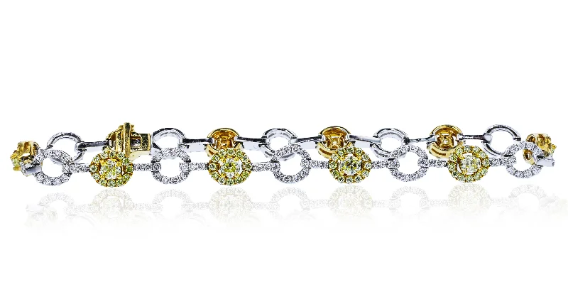 JULEVE 18KT WHITE & YELLOW GOLD 2.67CTW DIAMOND BRACELET