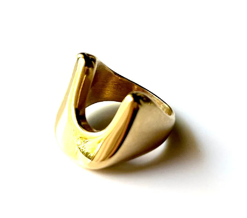 LUSITANO HORSESHOE RING - gold